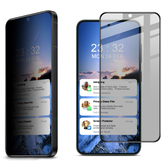 IMAK adatvédelmi edzett üveg Samsung Galaxy S24+ Plus készülékhez