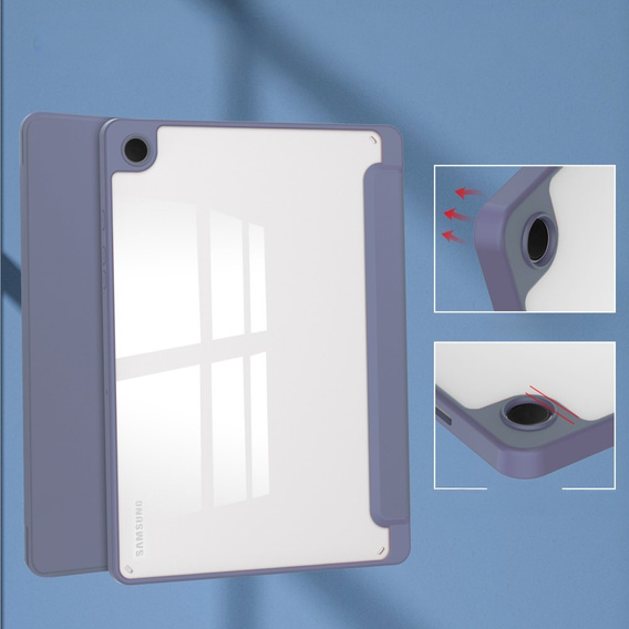 Tok Samsung Galaxy Tab A9+, Smartcase Hybrid, tolltartó résszel, lila