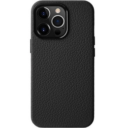 MELKCO tok iPhone 15 Pro készülékhez, bőr, MagSafe, fekete
