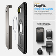 Spigen tok iPhone 16E készülékhez, Tough Armor Mag Mag MagSafe, szürke + 9H edzett üveg