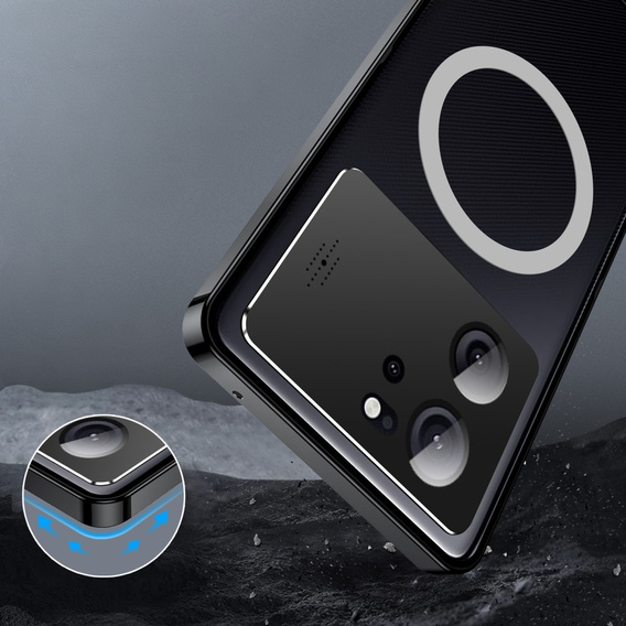 Kameravédő tok Xiaomi 13T / 13T Pro, CamShield MagSafe, átlátszó / fekete