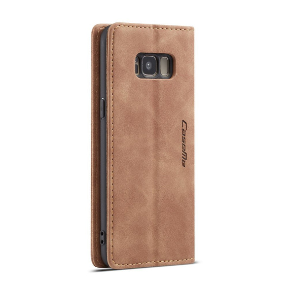 CASEME tok Samsung Galaxy S8, Leather Wallet Case, barna