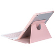 Billentyűzet tok iPad 11" 2025 A16 (11 gen.) / iPad 10.9" 2022 (10 gen.), Rotary 360° Leather, rózsaszín rose gold