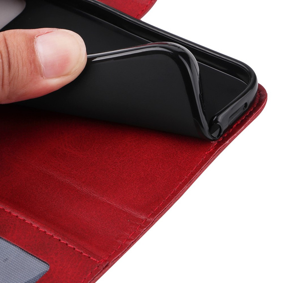 Pattintható tok a Realme C67, Leather Wallet, piros