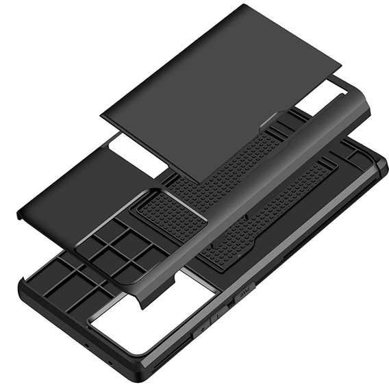 Telefontok a Samsung Galaxy S21 Ultra, Sliding Card Holder, fekete