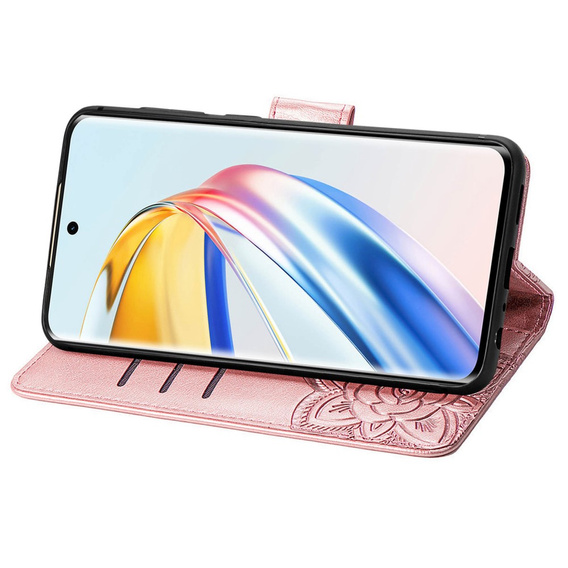 Pattintható tok a Honor Magic 6 Lite 5G, Butterfly, rózsaszín rose gold