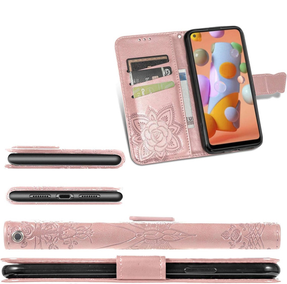 Pattintható tok a Oppo A40 / Oppo A40m, Butterfly, rózsaszín rose gold