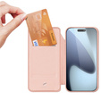 Dux Ducis tok iPhone 17 Pro, Skin Pro, pánttal, kártyafoglalattal, rózsaszínű