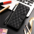 Flap tok Samsung Galaxy A16, Rhombus Crossbody Leather, fekete