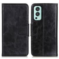 Pattintható tok a OnePlus Nord 2 5G, Split Leather Wallet, fekete