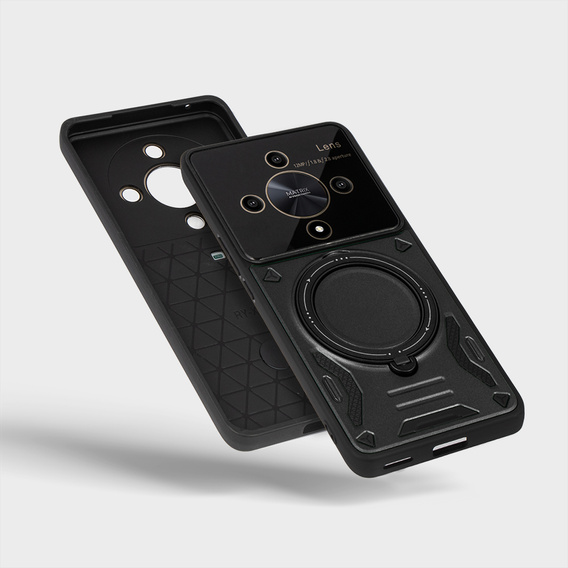 Páncélozott tok a Honor Magic 6 Lite 5G készülékhez, Magnetic Ring, fekete