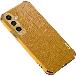 Bőr tok Samsung Galaxy A35 5G készülékhez, Crocodile, sárga