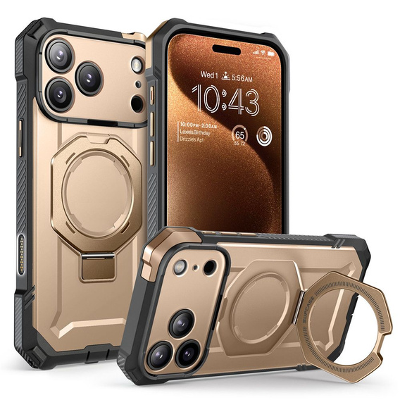 Supcase tok iPhone 17 Pro Max készülékhez, Unicorn Beetle Grip Mag, Sivatagi arany
