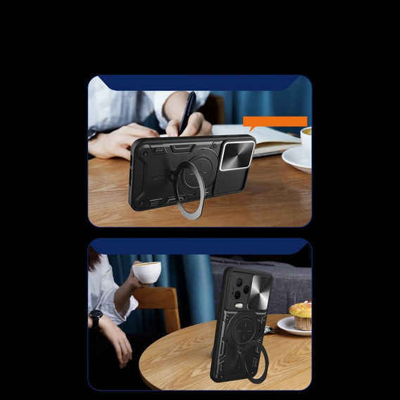 Páncélozott tok Infinix Note 12 2023, CamShield Slide, fekete
