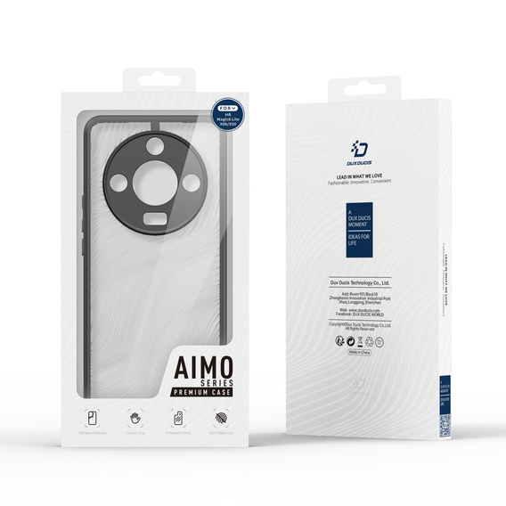 DuxDucis tok Honor Magic 6 Lite 5G, Aimo case, átlátszó / fekete