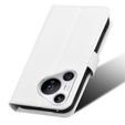Pattintható tok a Huawei Pura 70, Wallet Smart Magnet, fehér