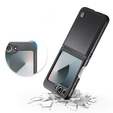 Tojás Samsung Galaxy Z Flip7 FE / Z Flip6, CASEME Litchi Leather, fekete