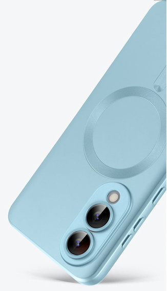 Tok Samsung Galaxy S25 Edge, ColorMag, MagSafe-hoz, kék + 9H edzett üveg