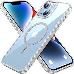 Telefontok a iPhone 14, ERBORD Hybrid MagSafe Case, ezüst