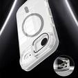 Tok iPhone Air készülékhez, MagSafe, állvánnyal, átlátszó, szürke betétekkel