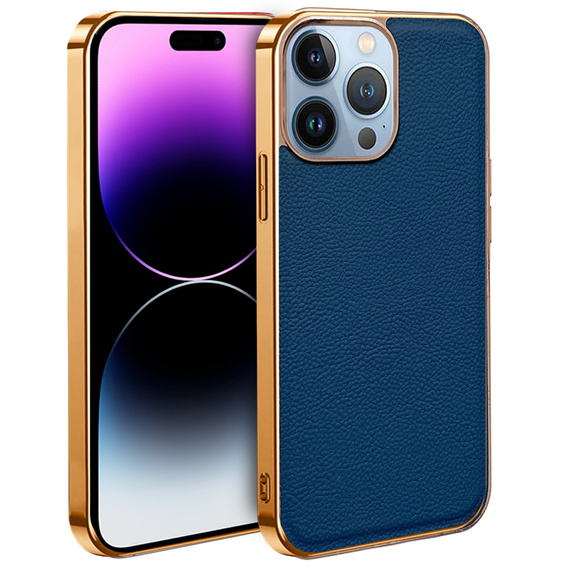 Telefontok a iPhone 14 Pro, Cowhide Leather, kék