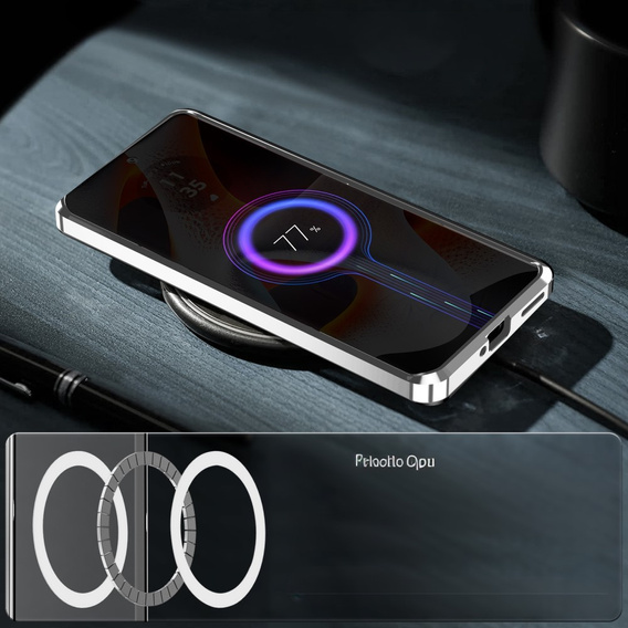 Kameravédő tok Motorola Edge 50 Pro 5G, CamShield MagSafe, ezüst