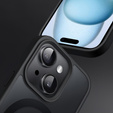 Tok iPhone 15-hoz, MagSafe, ERBORD Matt Case, fekete + képernyőüveg