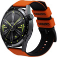 ERBORD univerzális szilikon szíj 22mm, Dual Color, narancssárga / fekete / fekete csat