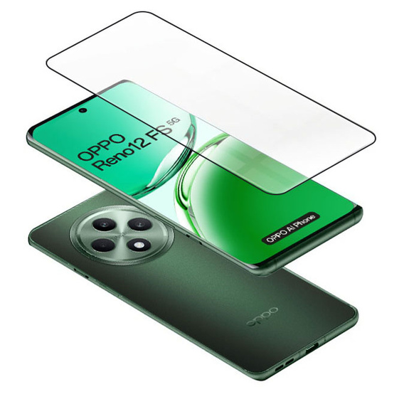 3D edzett üveg Oppo Reno 12FS / 12F készülékhez, fekete keret