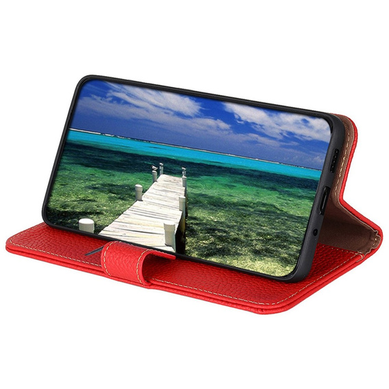 KHAZNEH RFID tok OnePlus 12R, Litchi textúra, piros
