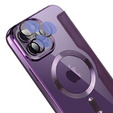 Pattintható tok a iPhone 12 Pro Max, RFID Wallet MagSafe CamShield, lila