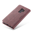 CASEME tok Samsung Galaxy S9 Plus, Leather Wallet Case, bordó