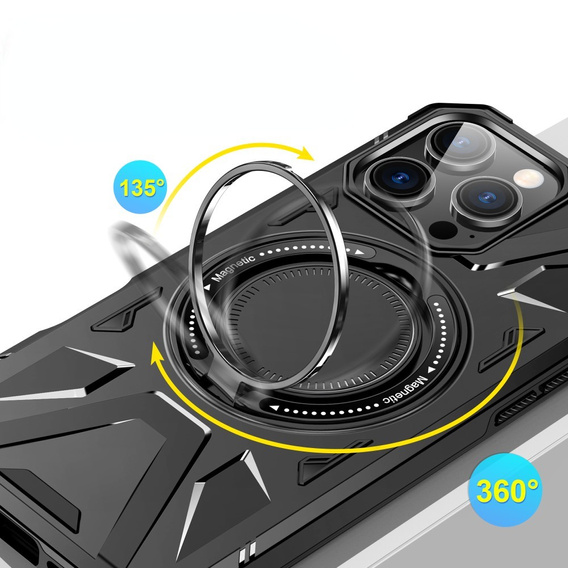 Tok iPhone 16 Pro Max-hoz, páncélozott, állvánnyal és fogantyúval, fekete