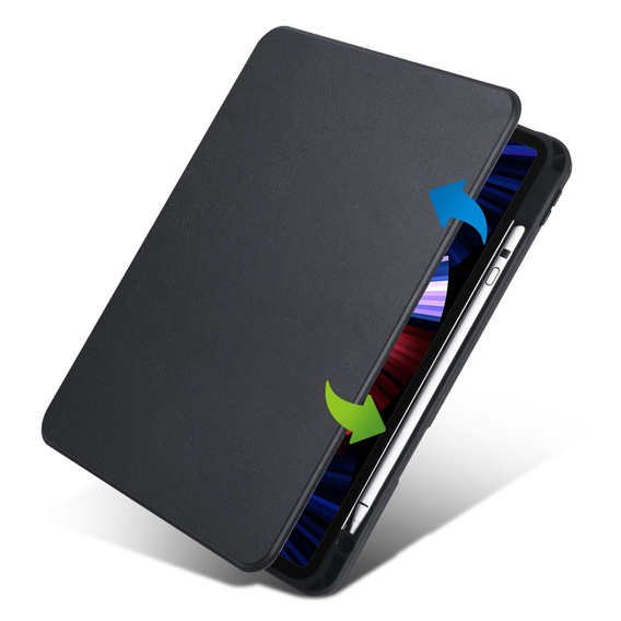 Tok iPad Pro 11" 2022/2021/2020 (4/3/2 gen.), tolltartóval, 360°-os forgatható, fekete
