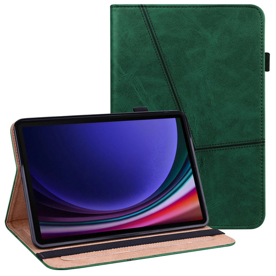 Tok Samsung Galaxy Tab S10 Lite / S10 FE / S9 FE / S9, Classic, tolltartóval, zöld