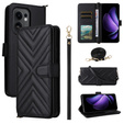 Tok patenttal a Oppo Reno 13F 5G-hez, Crossbody Leather Wallet, fekete