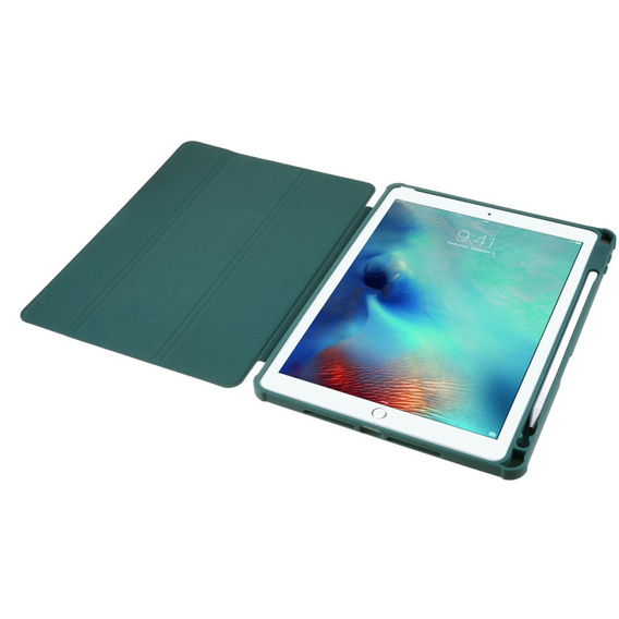 Tok iPad 10.2 2021 / 2020 / 2019, Smartcase Hybrid, tolltartó résszel, sötétzöld