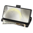 Flap tok Samsung Galaxy A56 5G, Rhombus Crossbody Leather, fekete