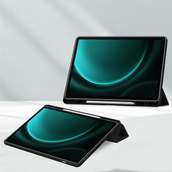 Tok Samsung Galaxy Tab S9 FE+ Plus, Smartcase Hybrid, tolltartó résszel, fekete