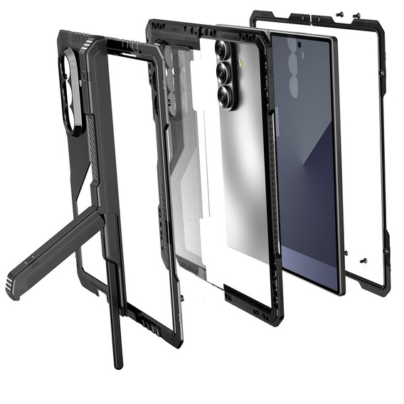 Páncélozott alumínium tok állvánnyal és tolltartóval Samsung Galaxy Z Fold7 5G készülékhez