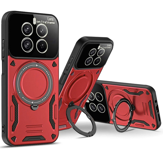 Páncélozott tok a Realme 12 Pro 5G / 12 Pro+ 5G készülékhez, Magnetic Ring, piros