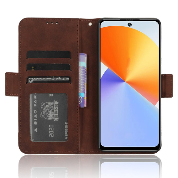 Pattintható tok a Infinix Note 30 VIP, Card Slot, barna