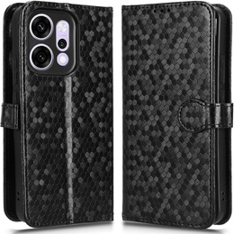 Pántos tok Oppo Reno 14, Wallet Rhombus, fekete