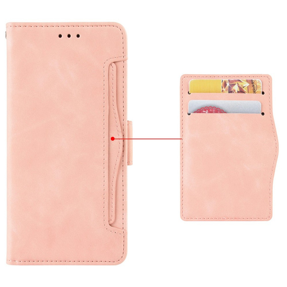 Pattintható tok a Vivo Y19s, Card Slot, rózsaszín