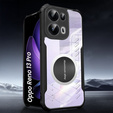 Tok Oppo Reno 13 Pro, mágneses lemezzel, átlátszó / fekete