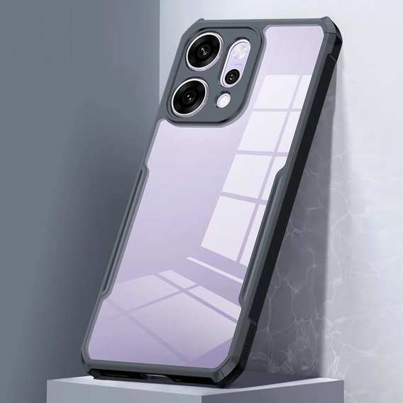 Tok Oppo Reno 14, megerősített, átlátszó, fekete oldallapokkal