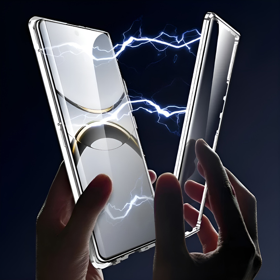 Tok Oppo Find X8 Pro, Magnetic Dual Glass, ezüst