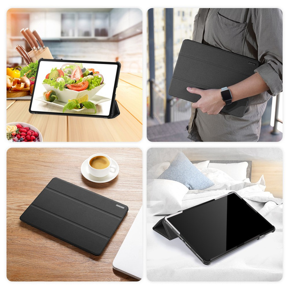 Tok Samsung Galaxy Tab S9+ 12.4"-hoz, Dux Ducis Domo, fekete