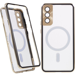 Magnetic Dual Glass MagSafe tok Samsung Galaxy S21, arany