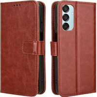 Pattintható tok a Samsung Galaxy M15 5G, Crazy Horse Wallet, barna